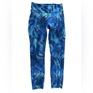 Lululemon Wunder Under 25” Blue Print Leggings Women’s Size 6